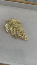 Load and play video in Gallery viewer, NEW LEAF Clutch and Brooch - FERN in 22K gold
